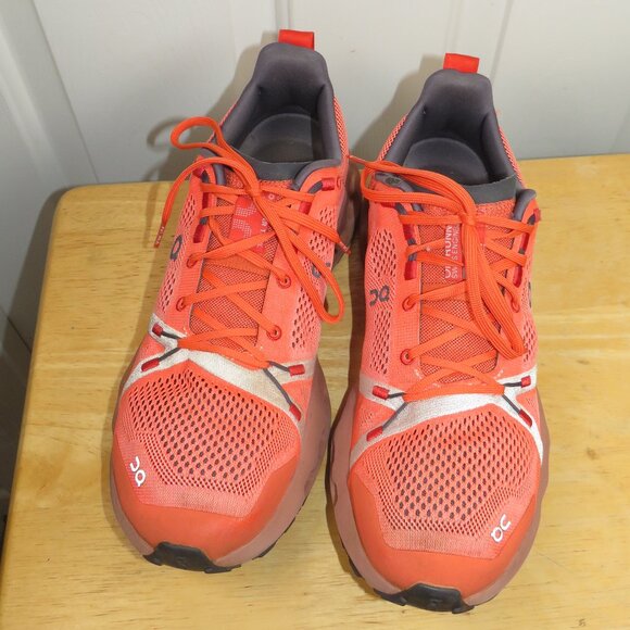 ON Cloud - Flame/Dustrose Cloudsurfer Trail Running Shoes -  Mens Size 10 - Picture 3 of 8